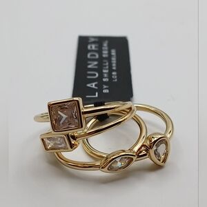 Laundry By Shelli Segal Gold Geometric Ring Set